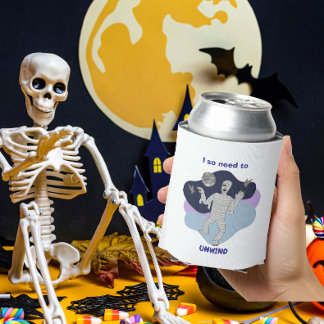 リラックスが必要なミイラのハロウィンデザイン 缶クーラー