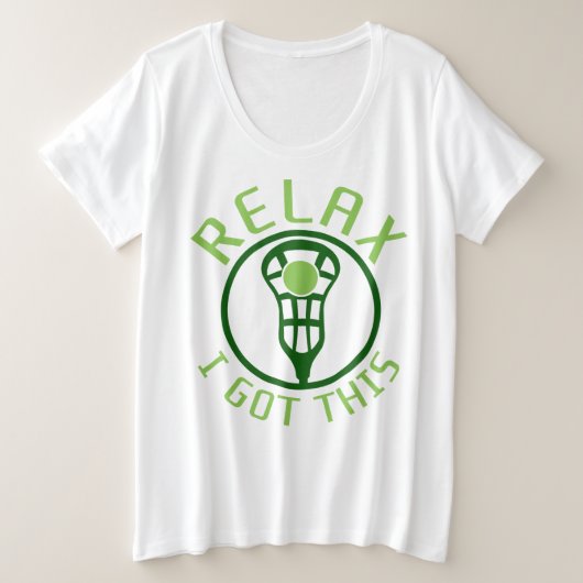 リラックスこ得のラクロス プラスサイズTシャツ (デザイン正面)