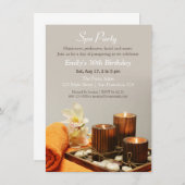 リラックスさせるなスパのバースデーパーティ招待状 招待状 (正面/裏面)