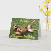 リラックスさせるなドーベルマン犬犬 カード (黄色い花)