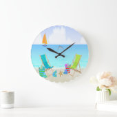 リラックスさせるなビーチの円形の柱時計 ラージ壁時計 (ホーム)