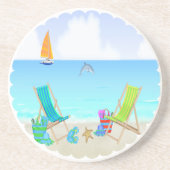 リラックスさせるなビーチの砂岩飲み物のコースター コースター (正面)