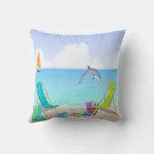 リラックスさせるなビーチの装飾用クッション クッション (裏面)