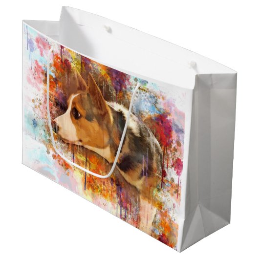 リラックスさせるなペンブロークのウェルシュコーギー ラージペーパーバッグ (正面アングル)