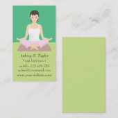 リラックスさせるな緑の調停のメスのヨガのインストラクター 名刺 (正面/裏面)