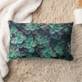 リラックスさせるな青緑の水気が多いサボテンの植物 ランバークッション (ブランケット)