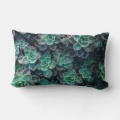 リラックスさせるな青緑の水気が多いサボテンの植物 ランバークッション (裏面)