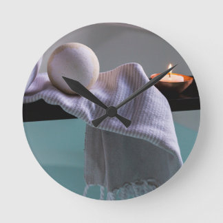 リラックスさせるなBathの時計 ラウンド壁時計