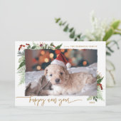 リラックスしたグリーン ゴールド ドライブラシ効果 お正月 シーズンカード (スタンド正面)