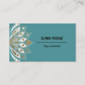 リラックスしたゴールドとアクアの蓮の花の名刺 名刺 (正面)