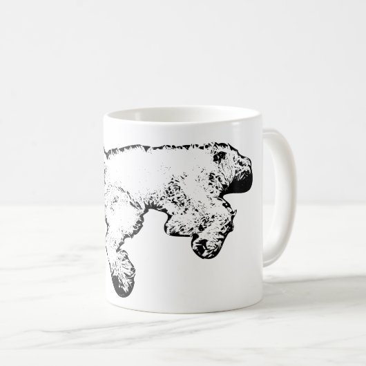 リラックスしたスピノーネの墨絵コーヒーマグ コーヒーマグカップ (正面右)