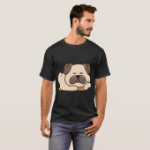 リラックスしたパグのくつろぎ Tシャツ (正面フル)