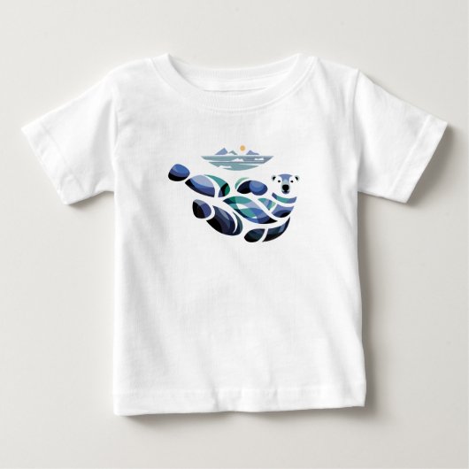 リラックスしたホッキョクグマ ベビーTシャツ (正面)