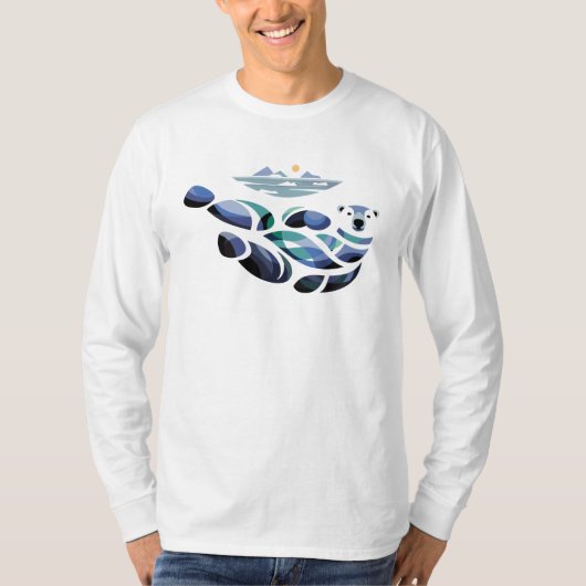 リラックスしたホッキョクグマ Tシャツ (正面)