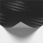 リラックスしたモノクロームのモダンなウェッジ型のストローク ラッピングペーパー (角)