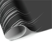 リラックスしたモノクロームのモダンなウェッジ型のストローク ラッピングペーパー (ロールコーナー)