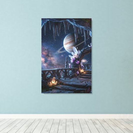 リラックスした惑星スペースキャンバス キャンバスプリント (インサイチュ (ウッドフロア))