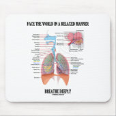 リラックスした方法の世界に深く呼吸します直面して下さい マウスパッド (正面)
