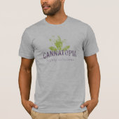 リラックスした男性Cannatopiaの煙のロゴのティー Tシャツ (正面)