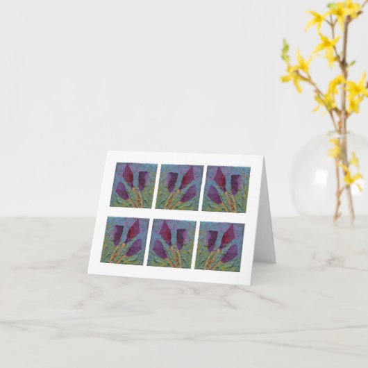 リラックスした紫色 カード (黄色い花)