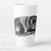 リラックスした視線、朝の安らぎ カフェラテマグ (正面)