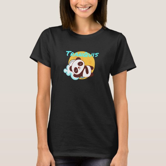 リラックスした静かなパンダ Tシャツ (正面)