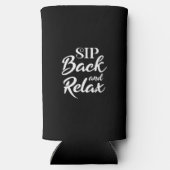 リラックスしておくつろぎ ブラック スリム スリム缶クーラー (裏面)