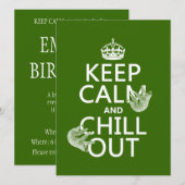 リラックスしてゆっくりと (ナマケモノ) (任意の色) 招待状 (正面/裏面)