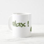リラックスして下さい! コーヒーマグカップ (正面左)