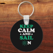 リラックスして地平線を目指せ ヨット愛好家のユーモア キーホルダー (正面)