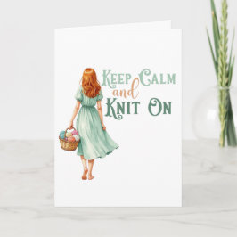 リラックスして編み物を Greeting Card カード