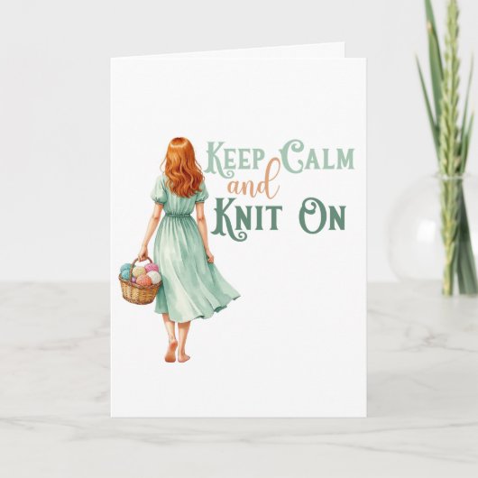 リラックスして編み物を Greeting Card  カード (正面)