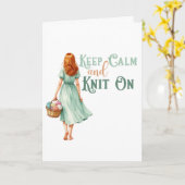 リラックスして編み物を Greeting Card  カード (黄色い花)