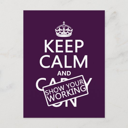 リラックスして、途中式を見せろよ（どんな色でも） ポストカード (正面)