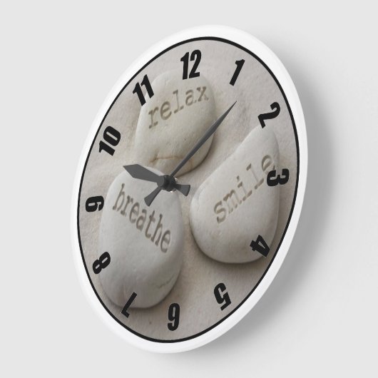 リラックスしますスマイルによってカスタマイズ写真の時計を呼吸して下さい ラージ壁時計 (傾斜)