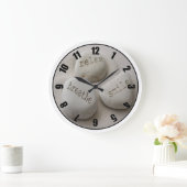 リラックスしますスマイルによってカスタマイズ写真の時計を呼吸して下さい ラージ壁時計 (ホーム)