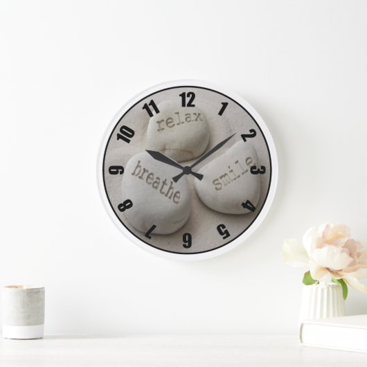 リラックスしますスマイルによってカスタマイズ写真の時計を呼吸して下さい ラージ壁時計 (ホーム)