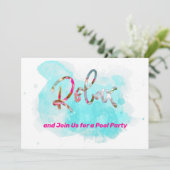 リラックスしよう！ プールパーティーにご招待 - オーダーメイド 招待状 (スタンド正面)