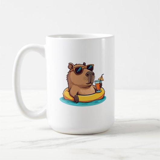 リラックスするカピバラ コーヒーマグカップ (左)