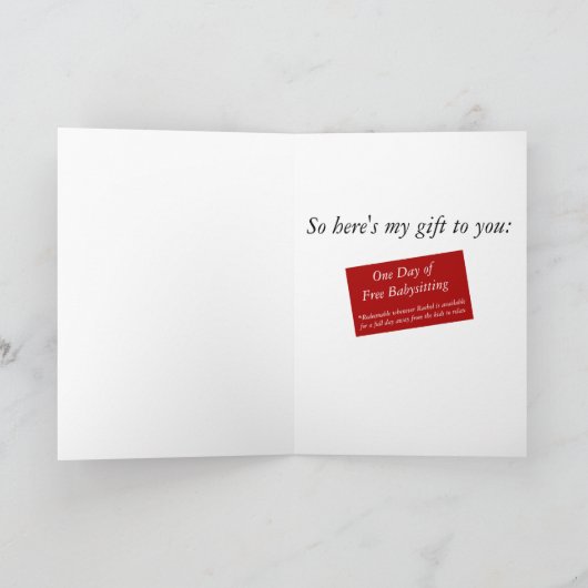 リラックスする必要があるお母さんのためのベビーシッターをするクーポンカード シーズンカード (内部)