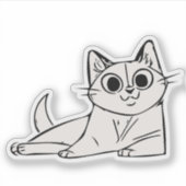 リラックスする猫 シール (正面)