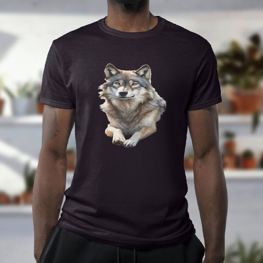 リラックスする美しい灰色のオオカミ Tシャツ