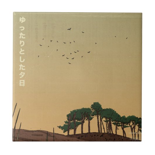 リラックスできる夕焼けの空 タイル (正面)