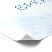 リラックスと呼吸やる気を起こさせる引用文の水色 ポスター (角)