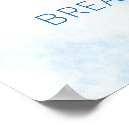 リラックスと呼吸やる気を起こさせる引用文の水色 ポスター (角)