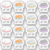 リラックスのんびりチルアウトな日 眠り猫 あったか シール (正面)