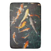 リラックスのオレンジと白アジアのコイ魚池 バスマット (正面縦)