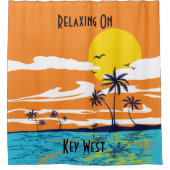 リラックスのオン鍵西 – 航海の シャワーカーテン (正面)