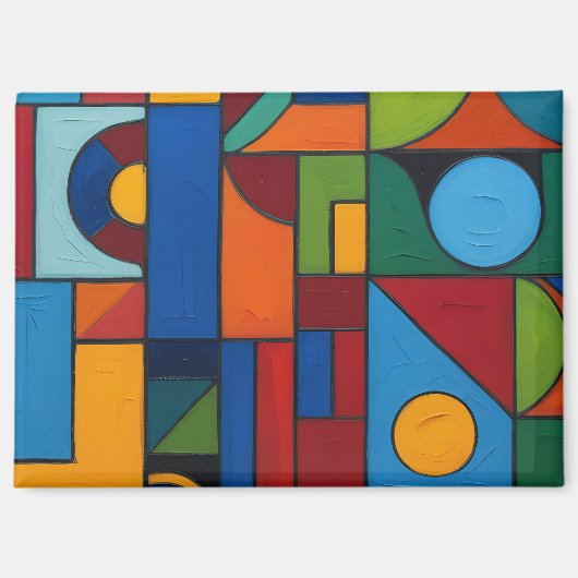 リラックスの抽象芸術楽しむ マグネット (正面)