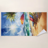 リラックスの水カラービーチ椅子&アンブレラ海岸 ビーチタオル (正面)